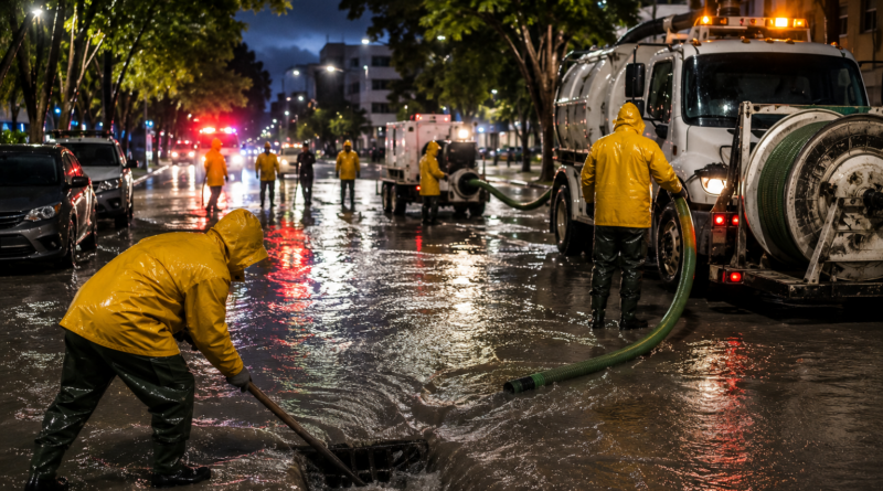 Atienden Encharcamientos Tras Tormenta en la Capital