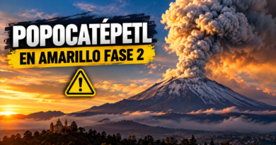 Se Mantiene en Amarillo Fase 2 la Alerta Volcánica del Popocatépetl